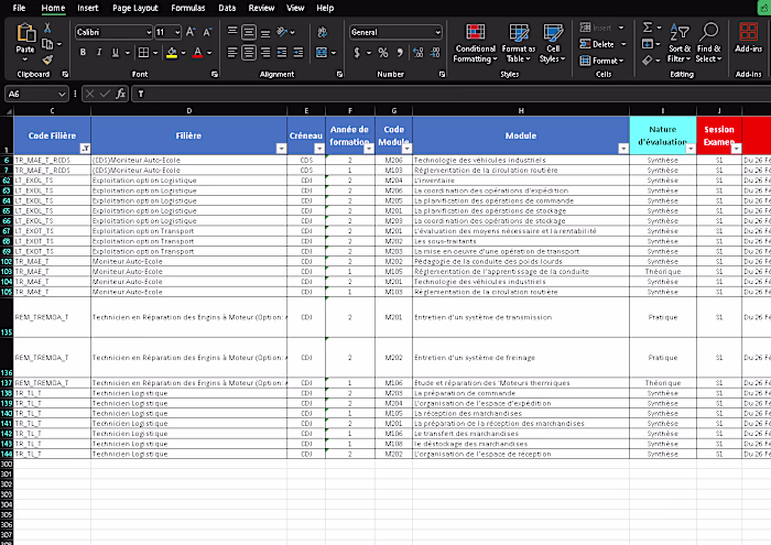 2023-2024 Semester 1 Exam Schedule for Programs
