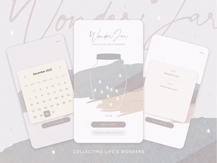 Here's my 2025 holiday project, the WonderJar app 🤍 Through...