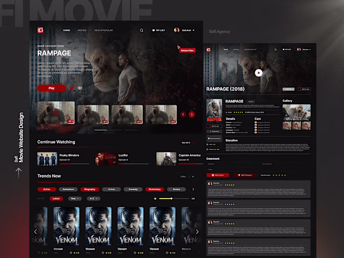 BaFi Movie Website Design