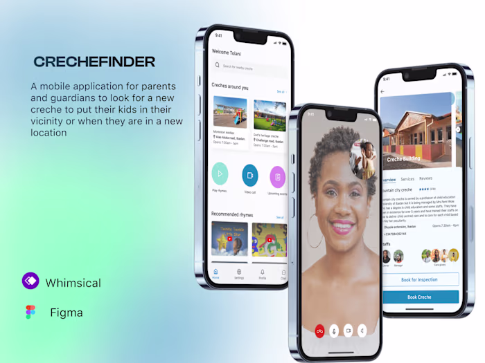 A mobile app design for a creche finding app