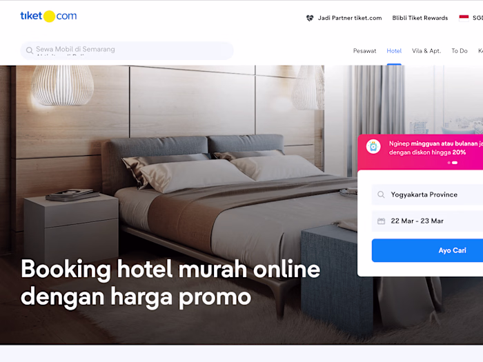 Tiket.com Hotel Booking Website