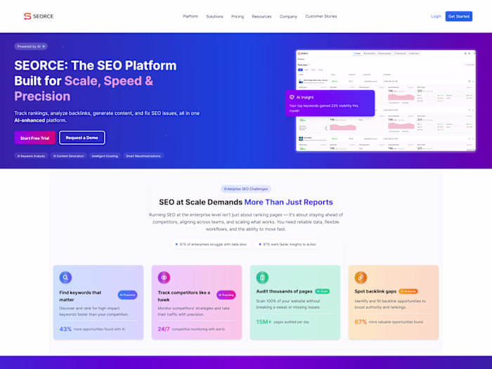 Seorce Website – AI-Powered SEO & Geo SaaS