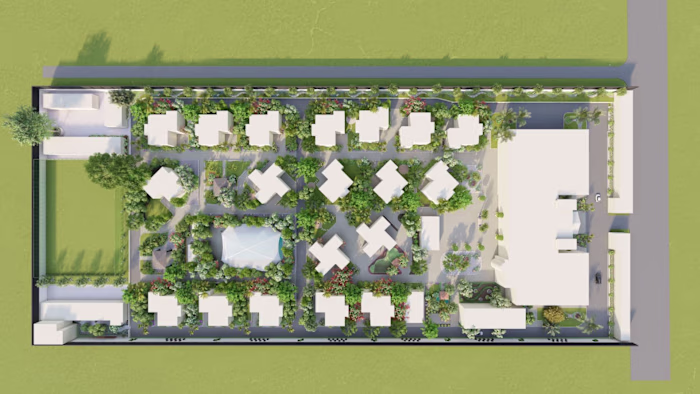 office and residential complex landscape design 