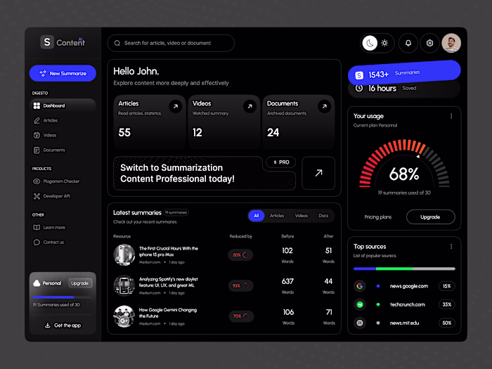 AI Summarization Dashboard
