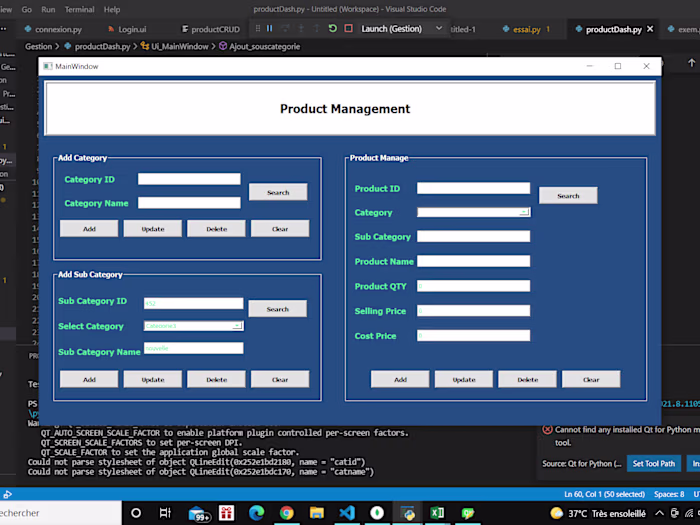 Desktop Application for sales management