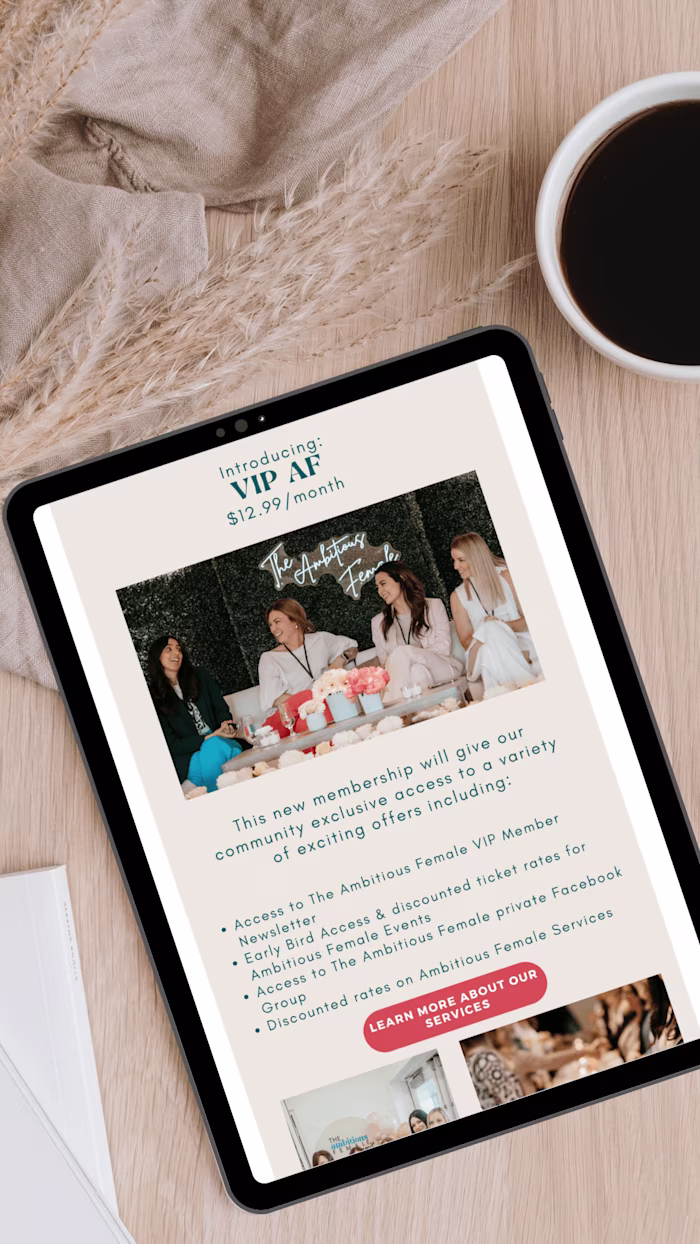 Email Newsletter Design | The Ambitious Female