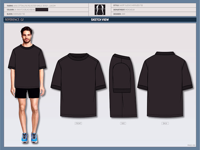 Men's Drop Shoulder T-shirt Technical Tech Pack: Behance