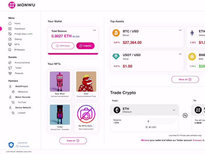 MONWU - Utility & Rewards ERC-20 Token