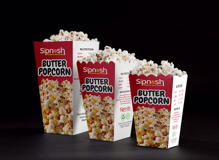 Spinash Butter Popcorn Packaging Design Concept