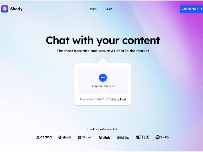 Sharly AI Landing Page