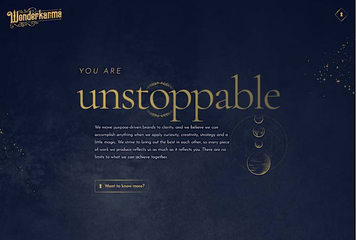 Fun, quirky & magical website for WonderKarma