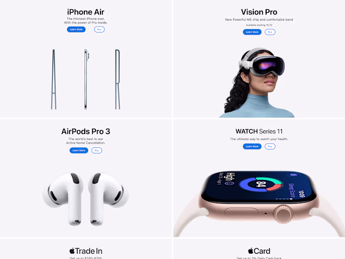 Apple Homepage Recreation in Figma