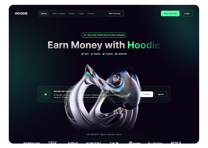 Hoodie - A Modern UI for Money Earning Platform