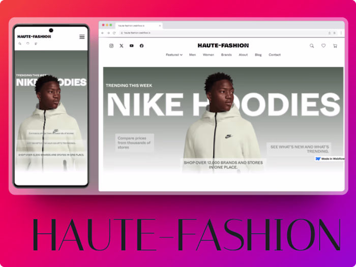 Webflow E-Commerce Website Design For Haute-Fashion 
