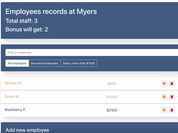 Employees Record React App