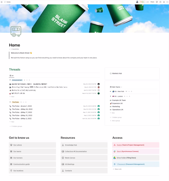 I lead the team building Blank Street's Notion Workspace.