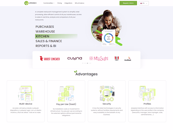 Amoenus - Restaurant Management System Website