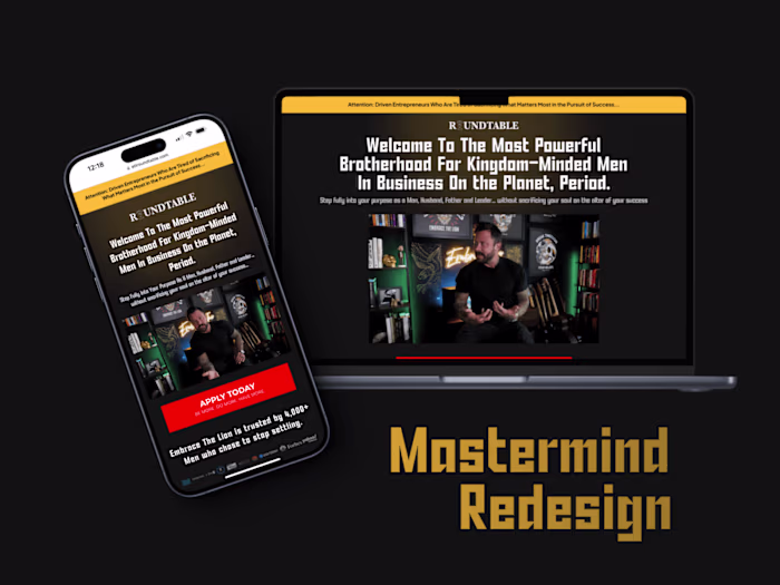 Custom Redesign of Men's Mastermind Sales Page