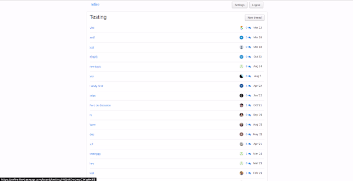 Refire forum- reactjs