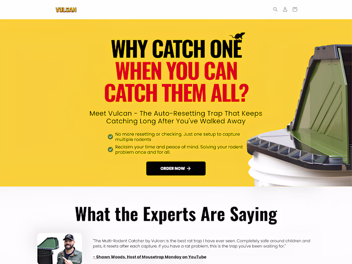 Vulcan site buildout | Replo Landing page