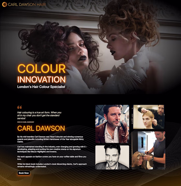 Hair Colourist Landing Page