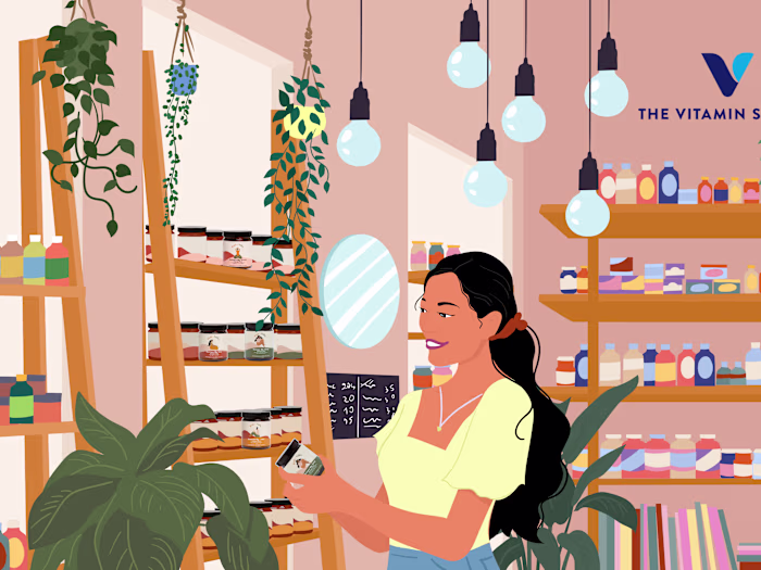 Illustration for the vitamin store
