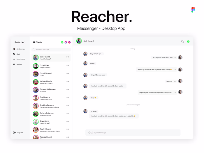 Reacher - Messenger App on Behance