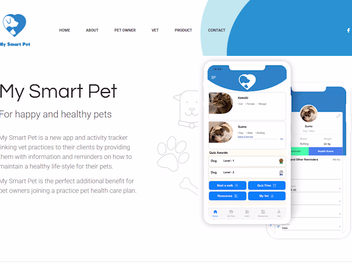 App and web for Pet Owners and Vet