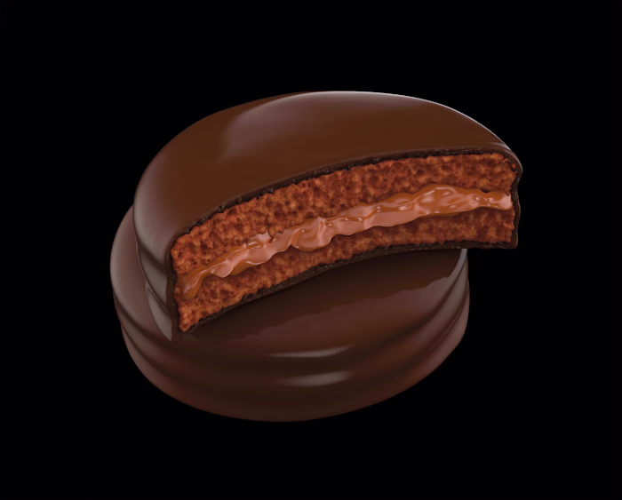 Chocolate alfajor illustration for packaging