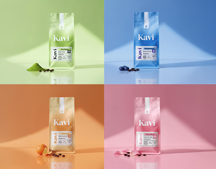 Kavi Coffee Brand Identity & Packaging Design