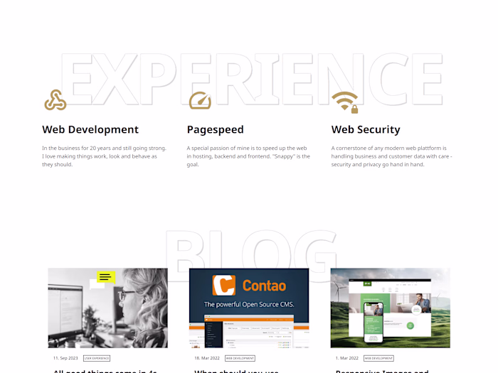 Blog website for a conference speaker