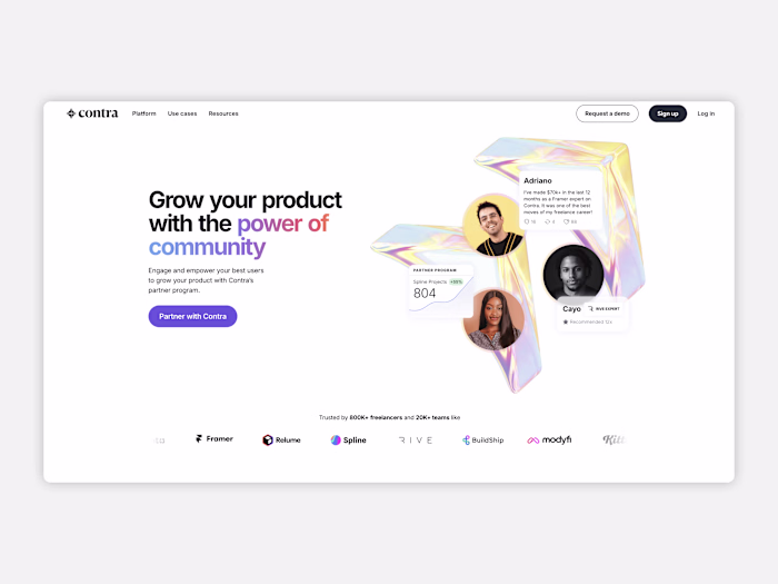 Contra - Partners Page Framer Build