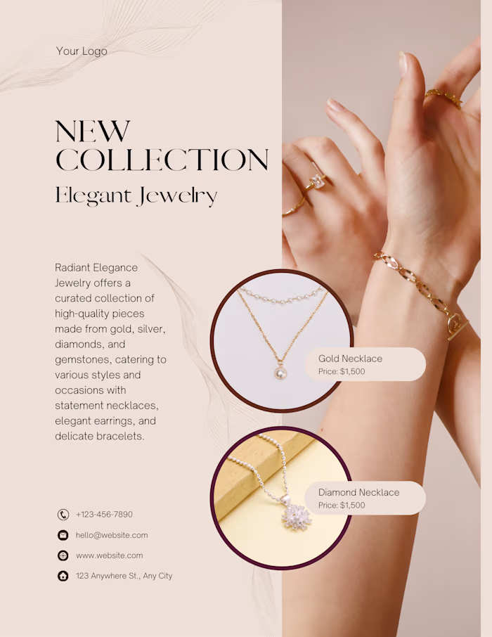 Jewelry Flyer Design for Premium Collection Launch