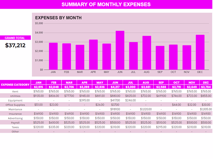 Mindful Spending Expense Inventory Report