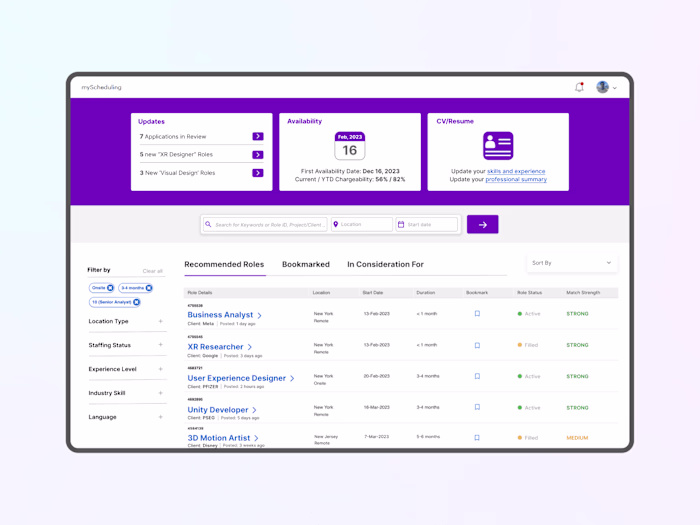 myScheduling - UX Design