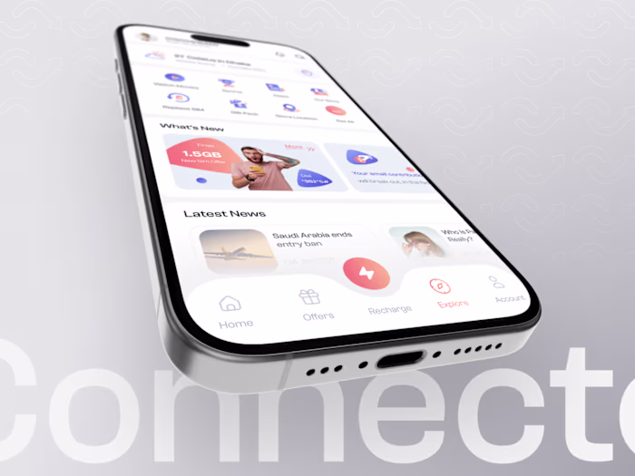 Designed a modern 5G eSIM data app with smooth onboarding an...