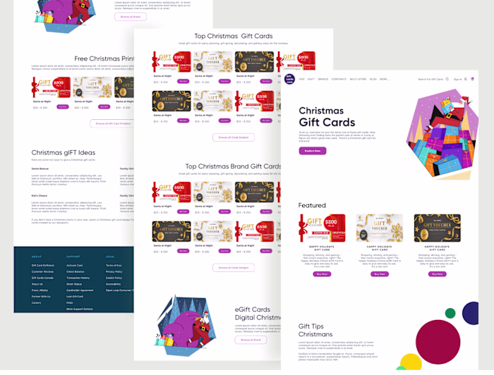 Christmas Gift Website Design Concept