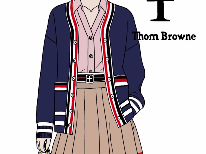 Thom Browne Preppy Fashion Illustration