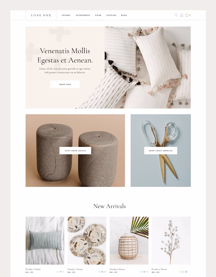 LoneFox Custom E-commerce Design