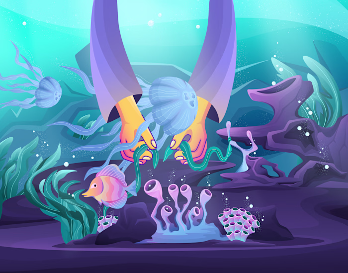 Creator's hands illustration from Underwater Set