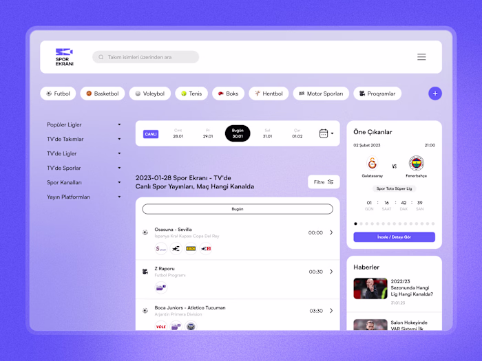 Streaming Sports TV and platforms / Website