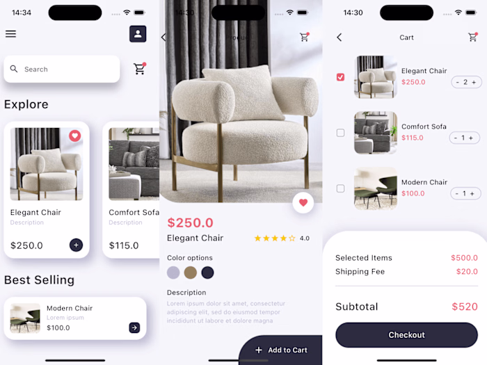 Furniture Explorer and Shopping App