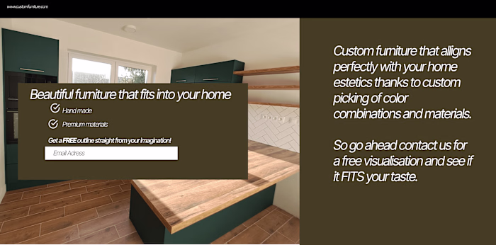 Landing page for carpenter service