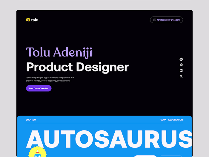 Portfolio Website for Tolu Adeniji