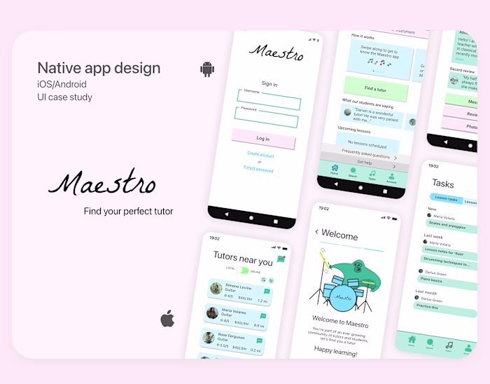 Native app design. UI case study