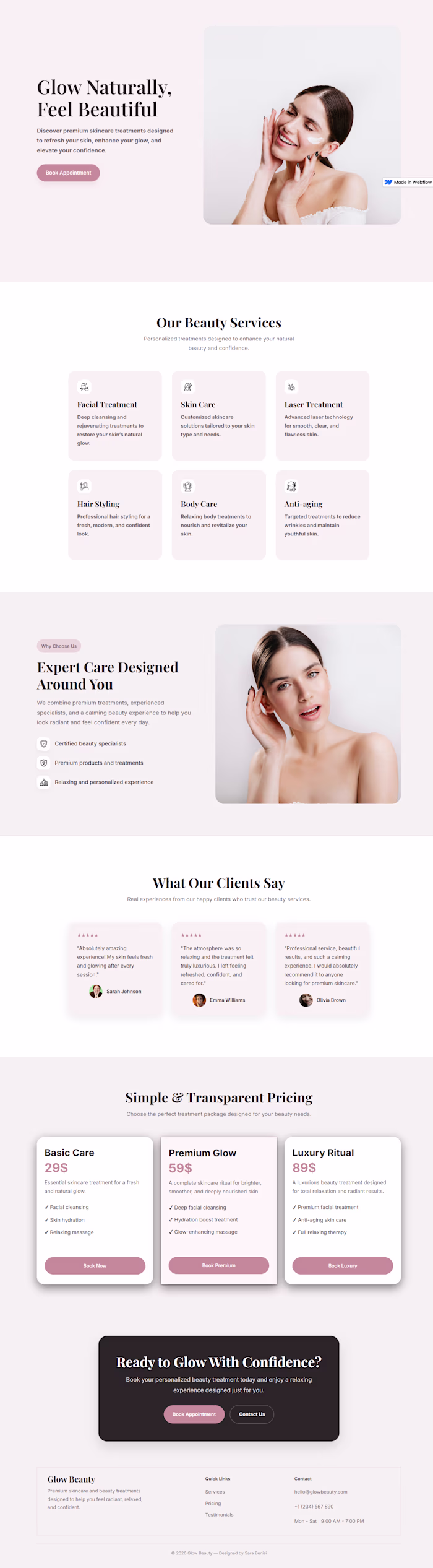 Beauty Skincare Landing Page