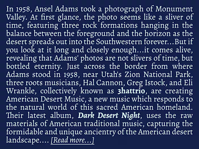 Artist Bio: 3hattrio - Dark Desert Night (2015)