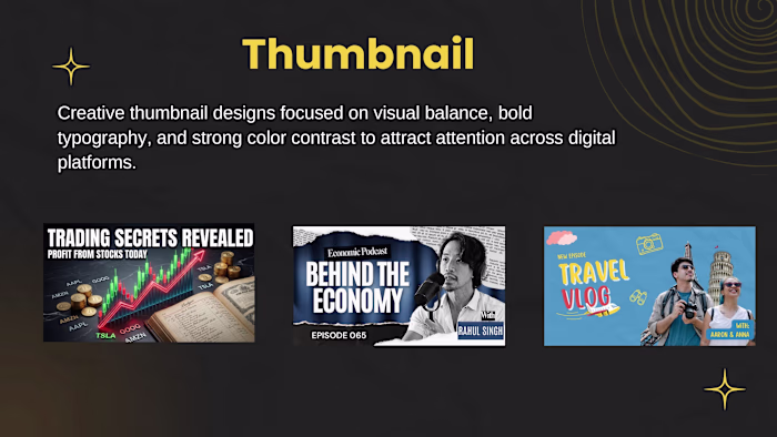 I create engaging thumbnail designs
