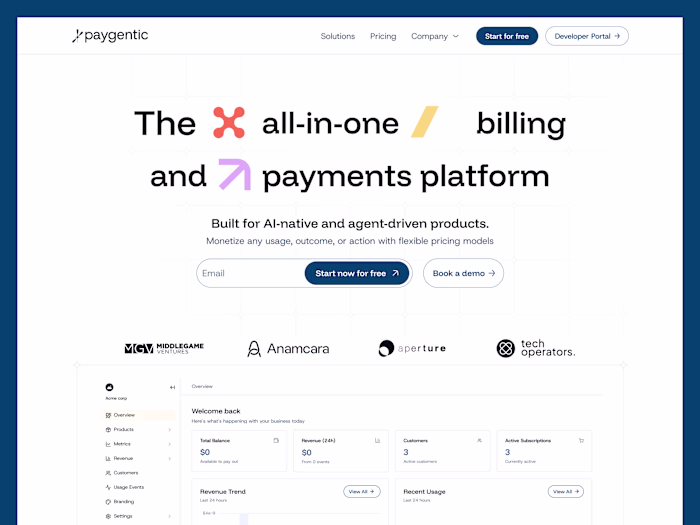 Paygentic | Payments & Billing Infrastructure for AI Agents