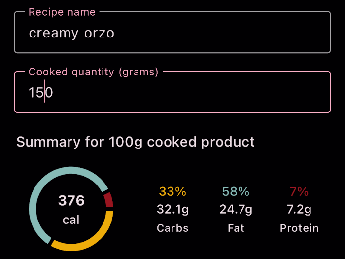 Calorie tracker